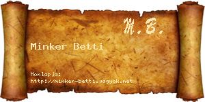 Minker Betti névjegykártya